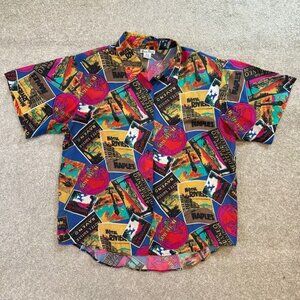 Vintage View Point 100% silk all over print hotel travel print size large color